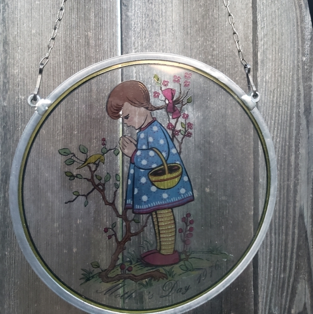 Hummel stained glass suncatcher Mother's Day Sister Berta vintage 1976 Devotion - Picture 3 of 8